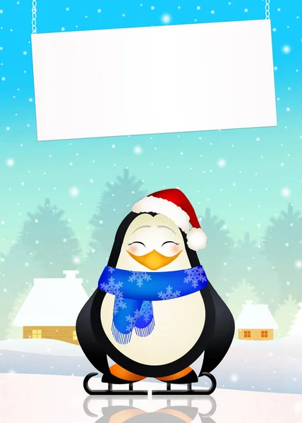 Pingwin na łyżwy — Zdjęcie stockowe