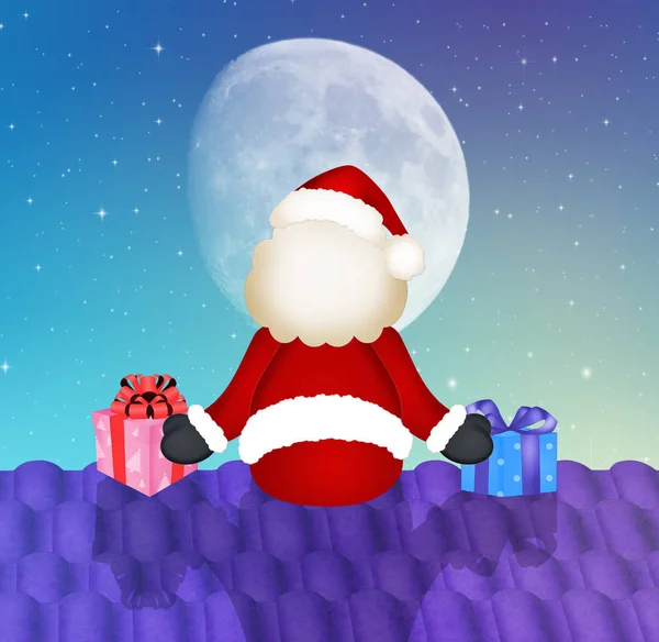 Babbo Natale sul tetto — Foto Stock