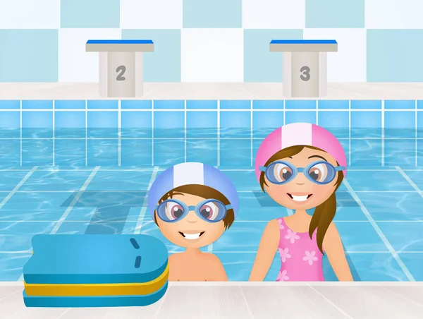 Swim lessons for kids — Stock Photo, Image