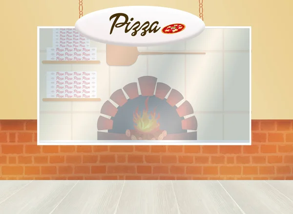 意大利披萨店的插图 — 图库照片