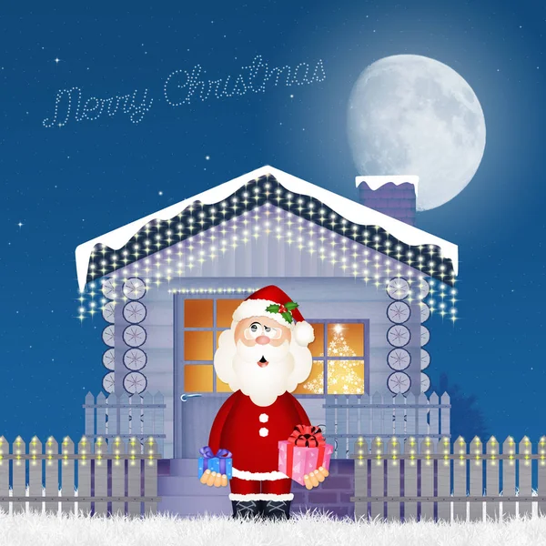 Ilustração da casa de Natal — Fotografia de Stock