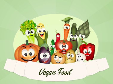 vegan gıda çizgi film