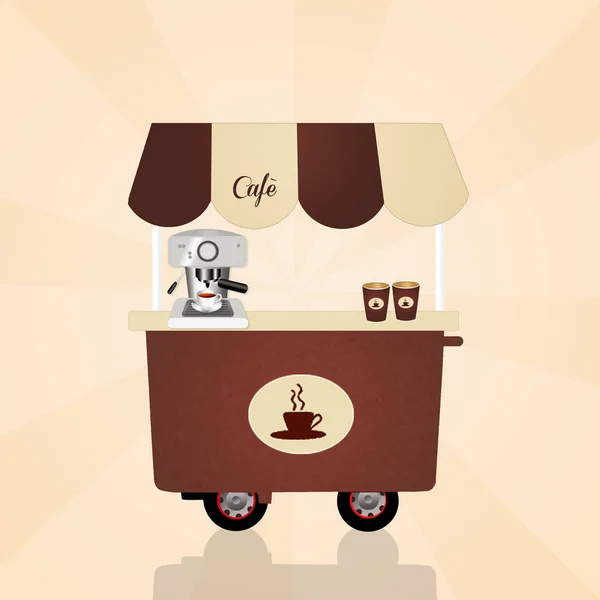 Illustration of cafe cart — Stock Photo, Image
