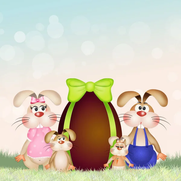 Easter rabbits family — Stock Photo, Image