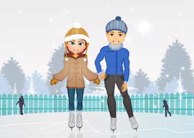 erkek ve kadın buz pateni