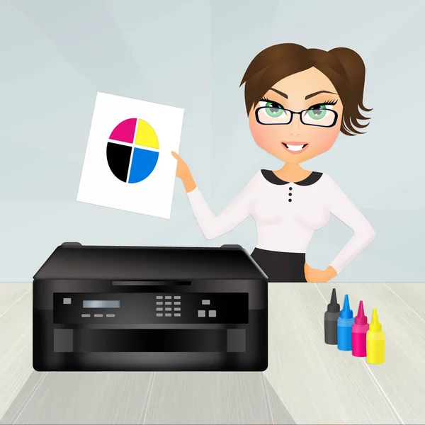 Test de printer kleur — Stockfoto