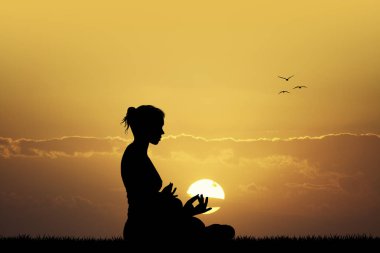 Yoga açık yaparken kız