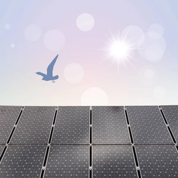 太阳能电池板的插图 — 图库照片