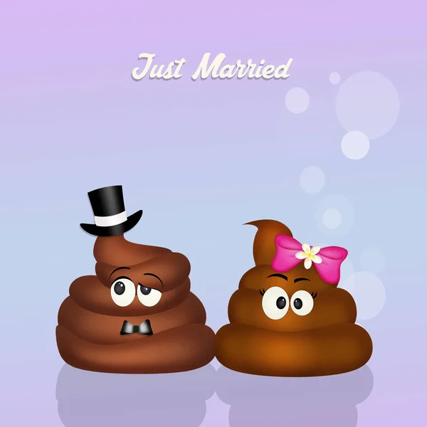 Ilustração de poop cônjuges — Fotografia de Stock