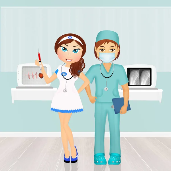 Surgeon and nurse — Stock Photo, Image