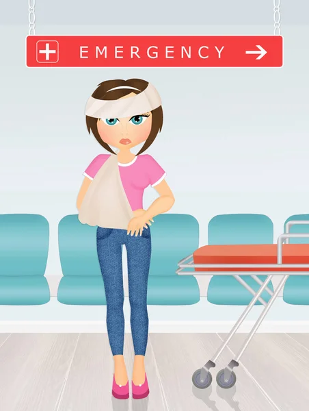 Girl in emergency room — Stock Photo, Image
