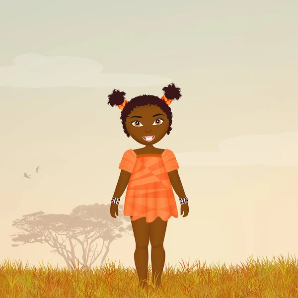 Симпатичная африканская девушка — стоковое фото
