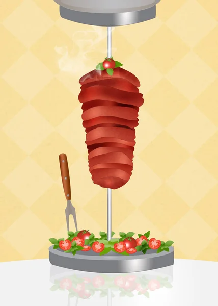 Ilustracja menu kebab — Zdjęcie stockowe