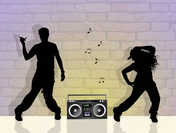 People dancing hip hop — Stock Photo, Image