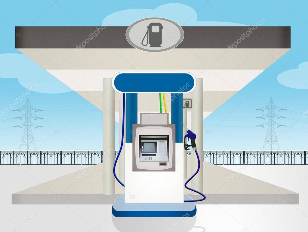 illustration of Gasoline station