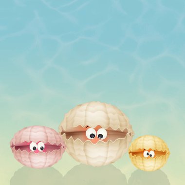 istiridye kabukları içinde