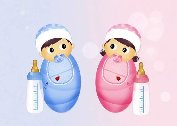 哺乳瓶と赤ちゃん — ストック写真
