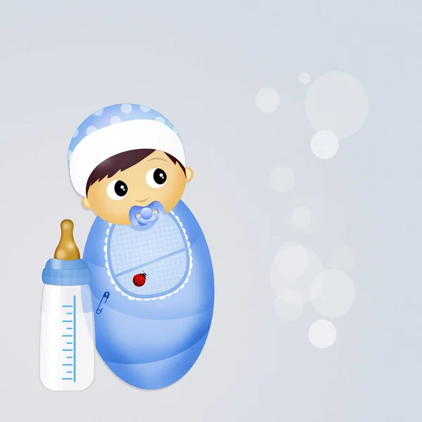 Child with baby bottle — Stock Photo, Image