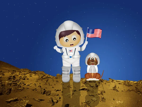 Astronaut Baby na Mars — Stock fotografie