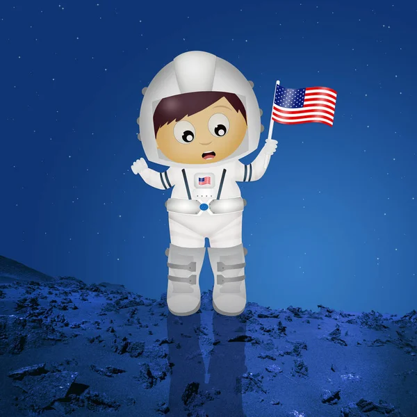 Ilustração de bebê astronauta — Fotografia de Stock