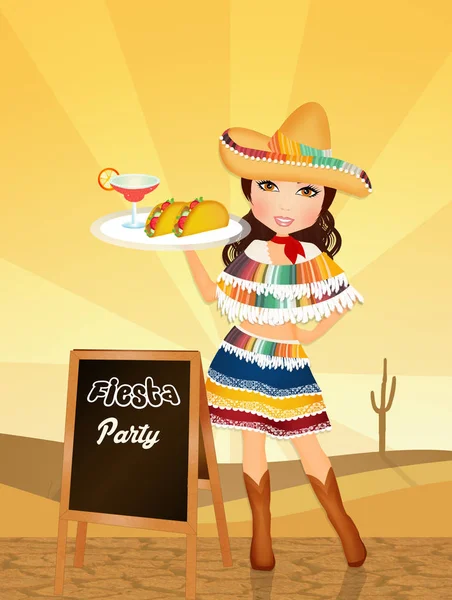 Mexikanska girl för fiesta — Stockfoto