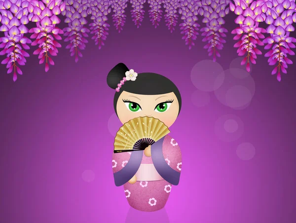 Kokeshi Geisha Puppe — Stockfoto