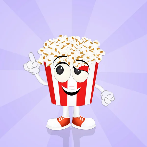 Popcorn-Cartoon — Stockfoto