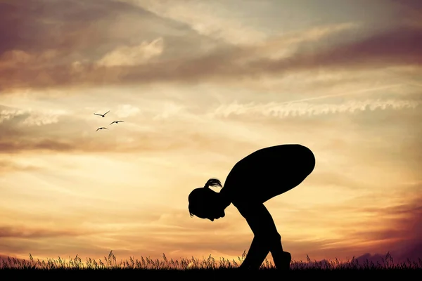 Posa Yoga al tramonto — Foto Stock