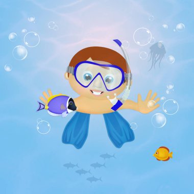 Denizaltı Dalış bebeğim