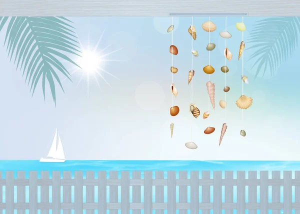 Illustration of beach house — Stock Photo, Image