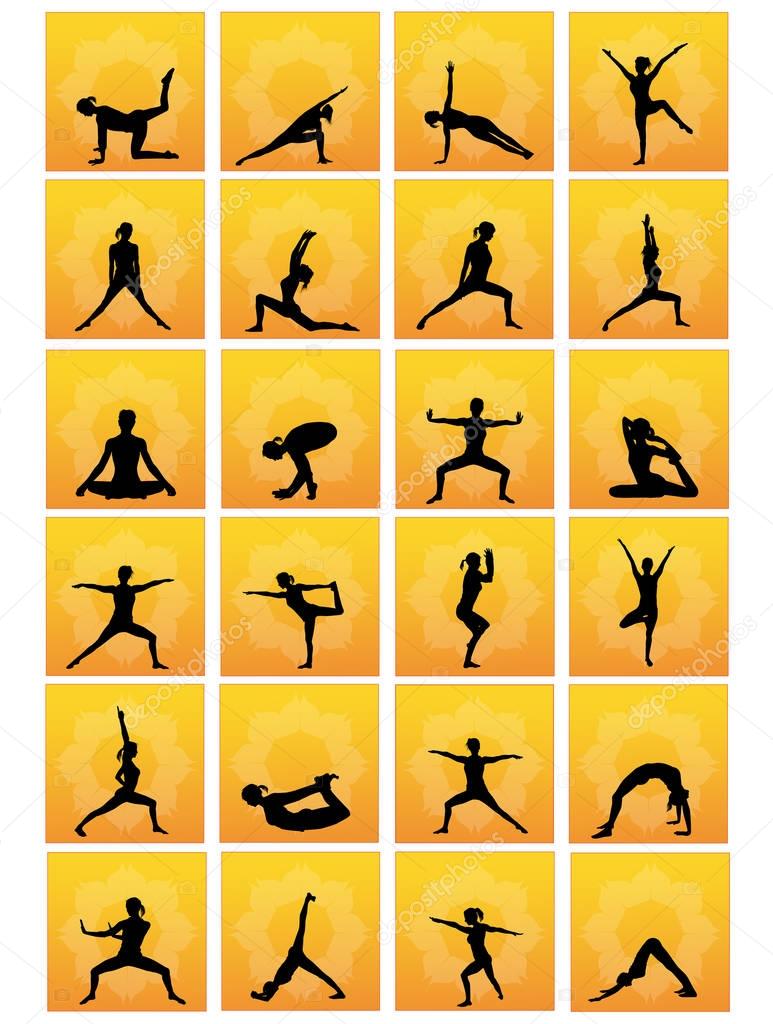 various yoga poses