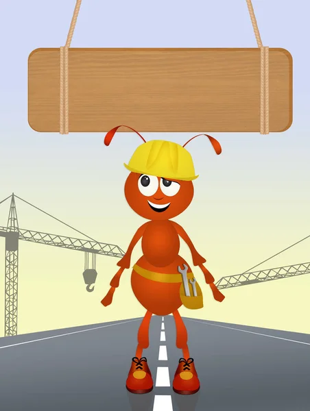 Ilustracja mrówki pracowniczej — Zdjęcie stockowe