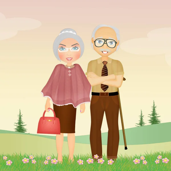 おじいちゃんとおばあちゃん — ストック写真