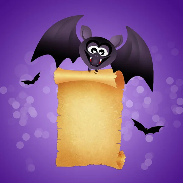 Halloween bat with parchment