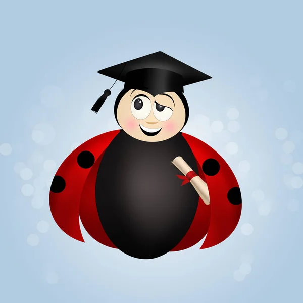 Ilustración de Ladybug graduado — Foto de Stock