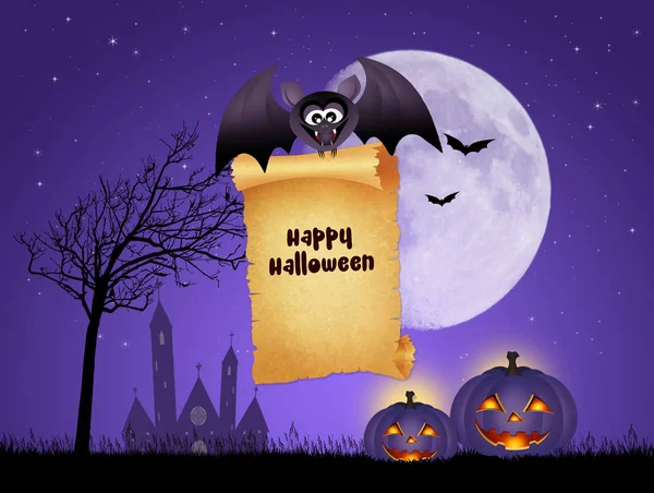 Feliz cartão postal de Halloween — Fotografia de Stock