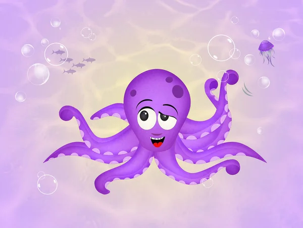 Chobotnice na mořském dně — Stock fotografie