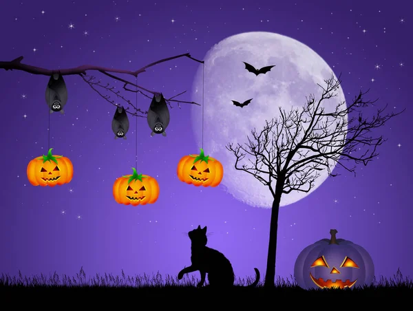 Illustratie van halloween nacht — Stockfoto