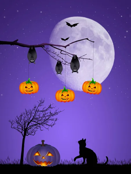 Illustratie van halloween nacht — Stockfoto