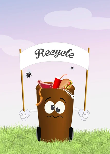 Illustration of recycle bins — Stock Photo, Image