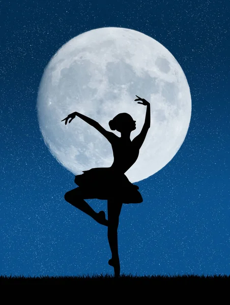 月明かりの下でバレエ — ストック写真