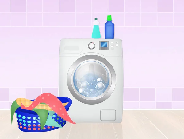 Illustration av tvättmaskin — Stockfoto