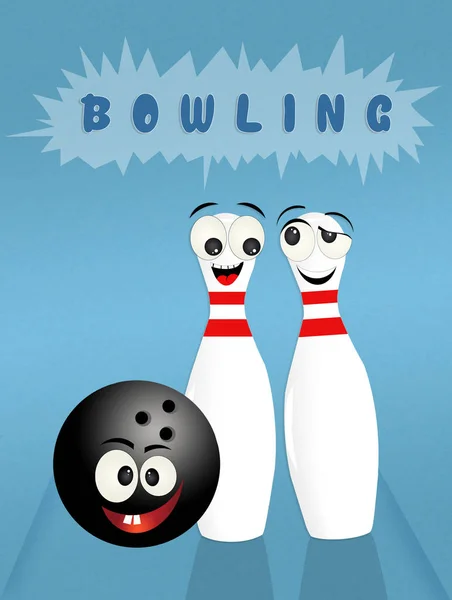 Schattig bowling pinnen — Stockfoto