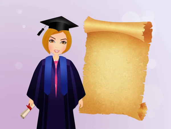 graduate girl with parchment