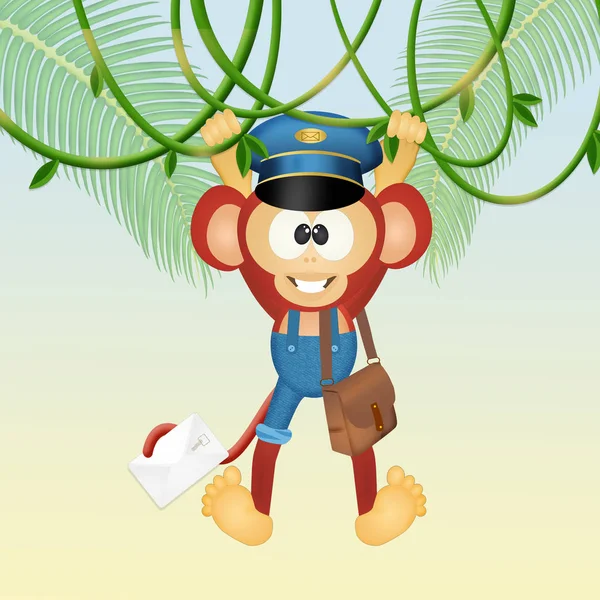 Nice postman monkey — Stock Photo, Image