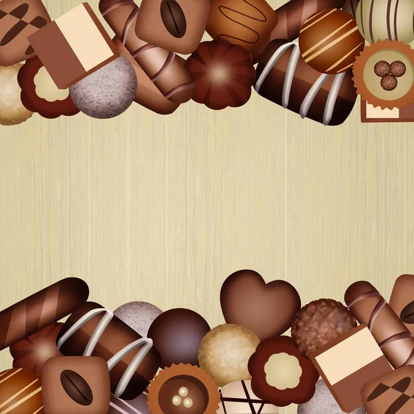 Ilustrace z čokolády rámu — Stock fotografie