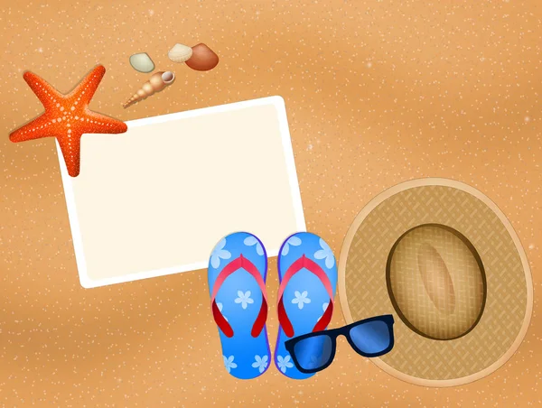 Summer objects on the beach — Stock Photo, Image