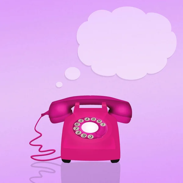 Illustration of pink phone — Stock Photo, Image