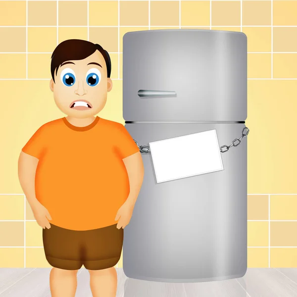 Не открывайте холодильник для диеты — стоковое фото
