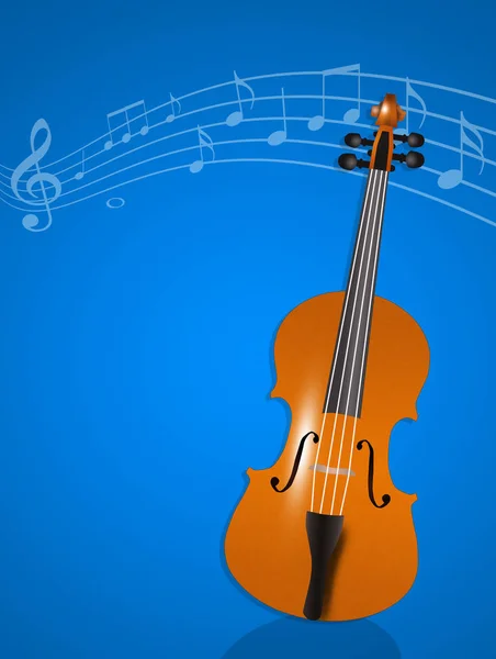 Violin instrumental and musical notes — Stock Photo, Image